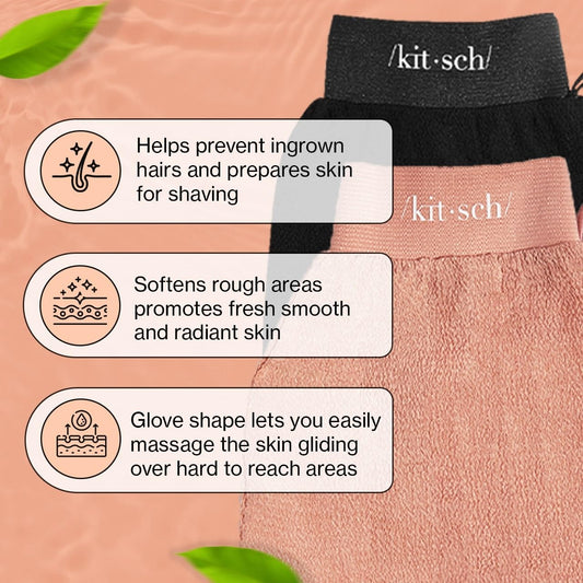 Kitsch_Exfoliating_Gloves_2pc_–_Korean_Exfoliating_Mitt_&_Deep_Exfoliating_Body_Scrubber_for_Shower,_Bath_|_Body_Exfoliator,_Dead_Skin_Remover_|_Skin_Care_for_Smooth,_Renewed_Skin_-_Black_&_Terracotta