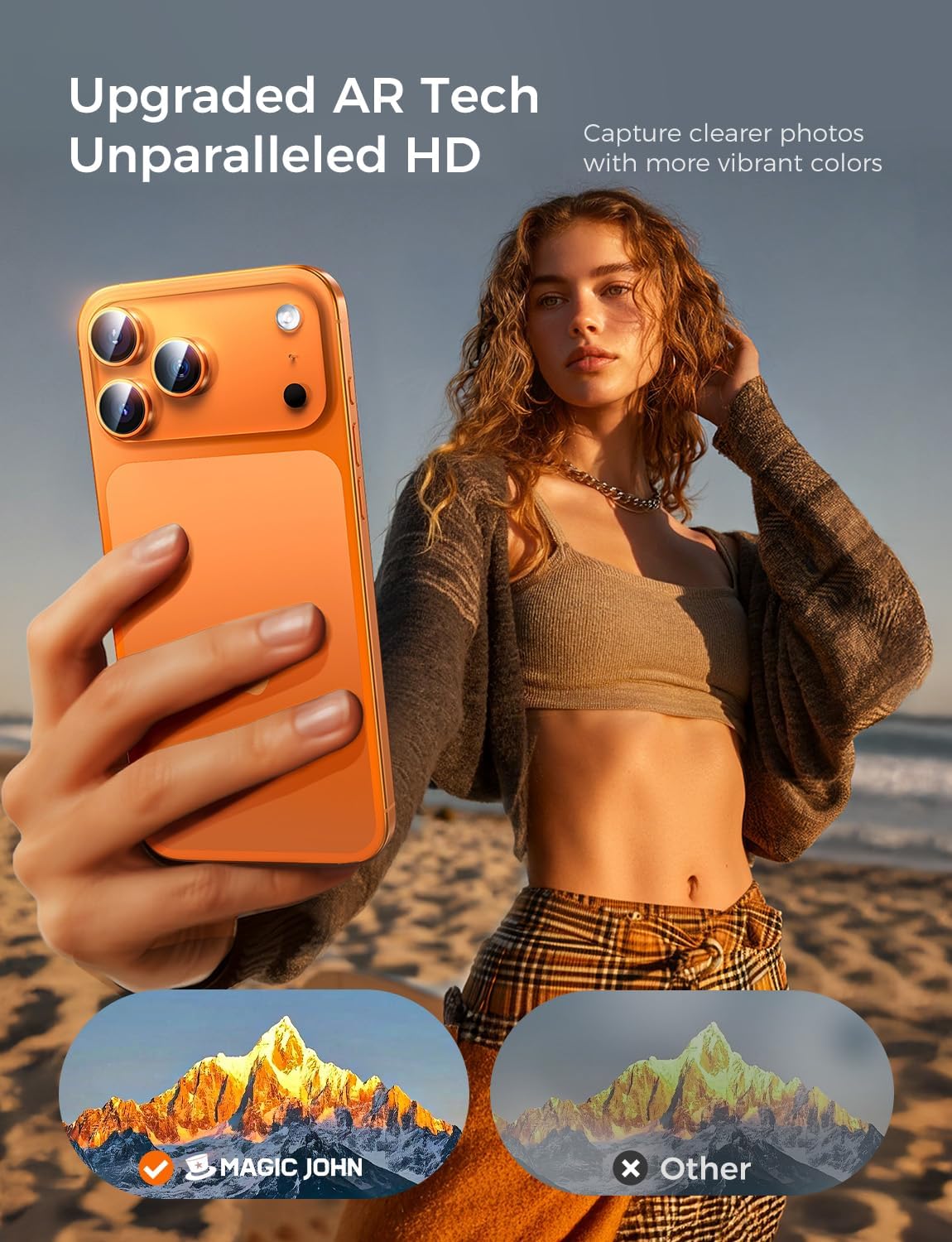 MAGIC_JOHN_for_iPhone_17_Pro_Max/17_Pro_Camera_Lens_Protector_[Alignment_Kit&1:1_Invisible_Fit]_9H_Aerospace_Tempered_Glass,_Ultra_HD,_Metal_Individual_Ring,_Set_of_2,Orange