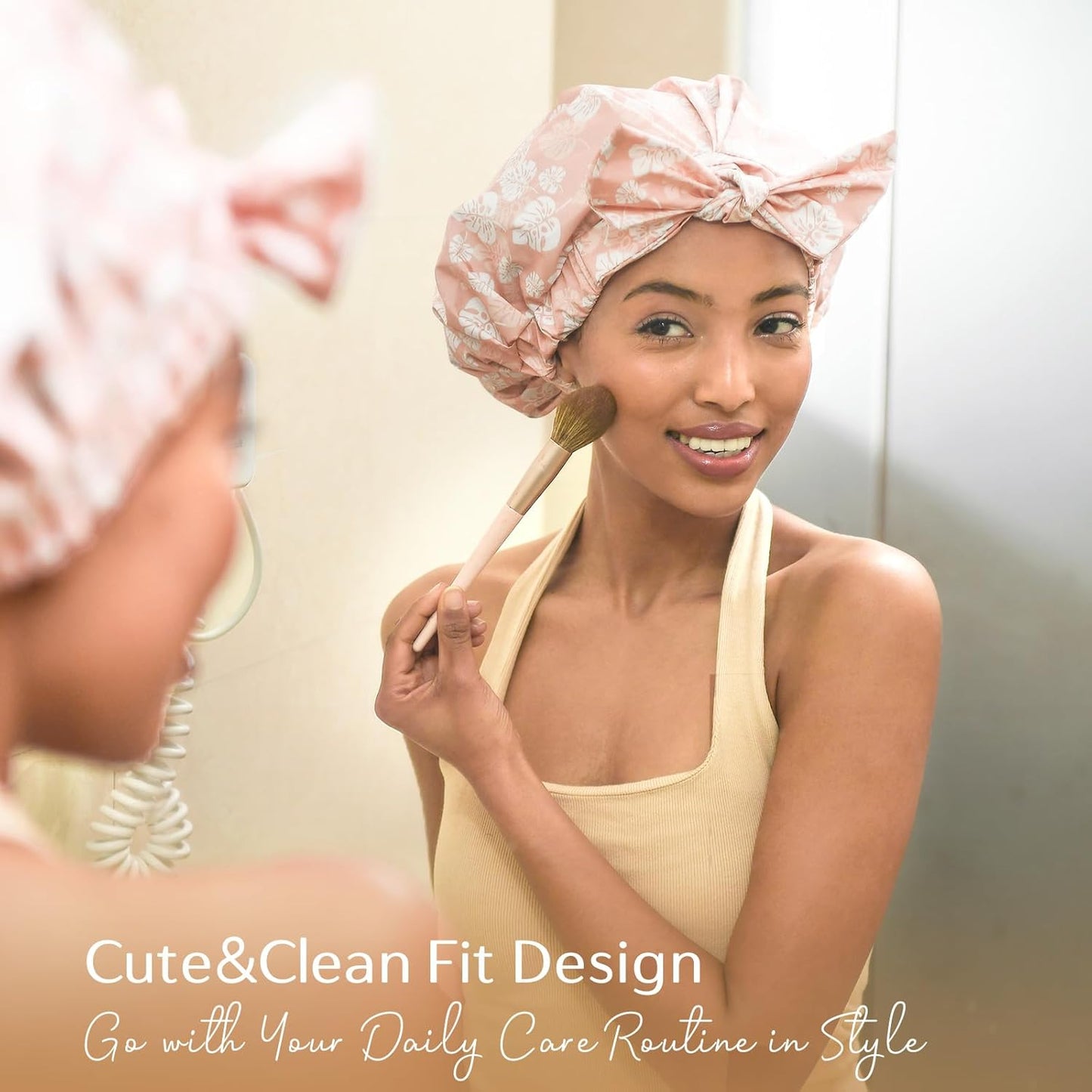 Yanibest_Shower_Cap_for_Women_Reusable_Waterproof,_Adjustable_Non-Slip_Shower_Hair_Cap,_Washable_Bath_Hat_for_Long_Hair