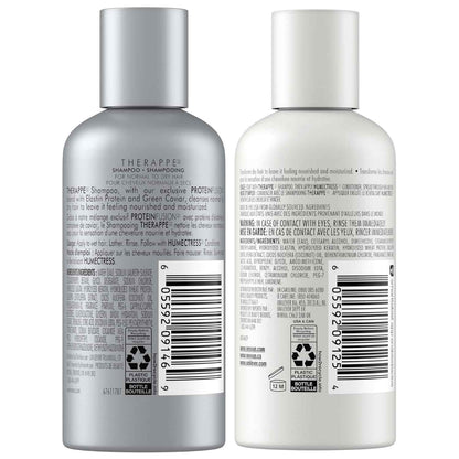 Nexxus Therappe Shampoo and Humectress Conditioner, Travel-Size – Ultimate Moisture for Dry Hair with Elastin Protein and Green Caviar