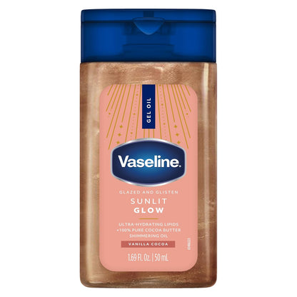 Vaseline_Glazed_and_Glisten_Sunlit_Glow_Body_Gel_Oil,_Ultra-Hydrating_Lipids_with_100%_Pure_Cocoa_Butter_and_Shimmering_Oil,_Vanilla_Cocoa_Scent,_1.69_Fl_Oz,_3_Pack
