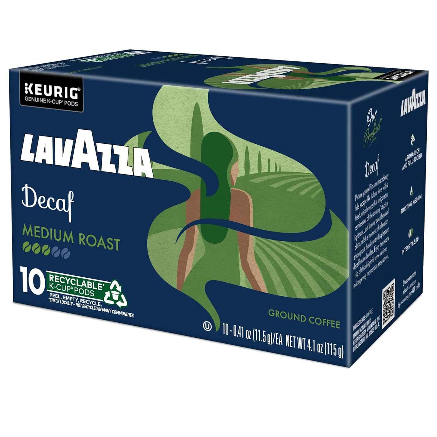 Lavazza Decaf, Single-Serve Keurig K-Cup Pods, Medium Roast Coffee