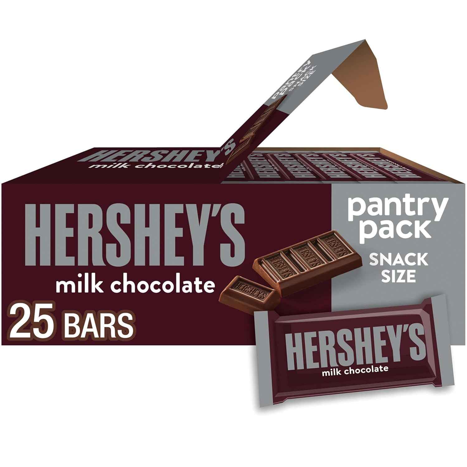 HERSHEY'S Milk Chocolate Snack Size, Candy Bars, 11.25 oz