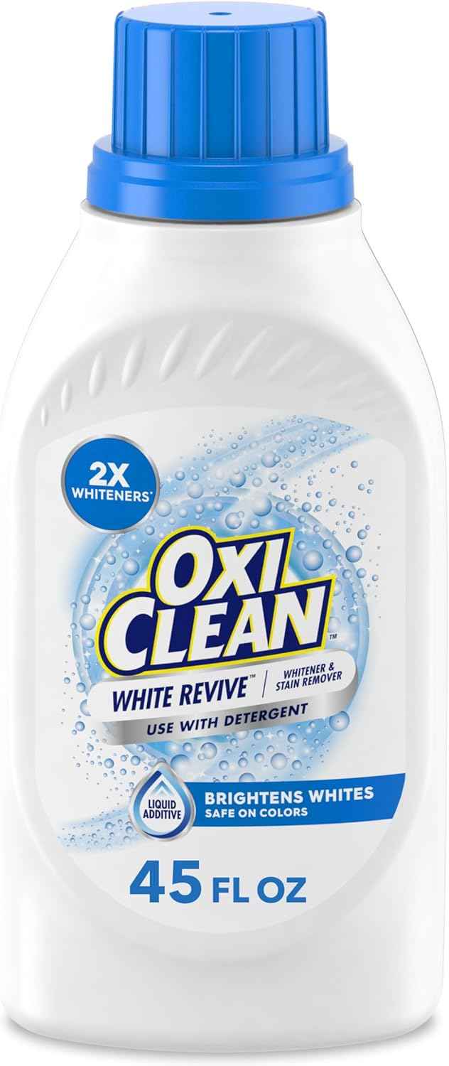 OxiClean White Revive Whitener & Stain Remover Liquid Additive, Water-Activated Oxygen Bleach for Laundry