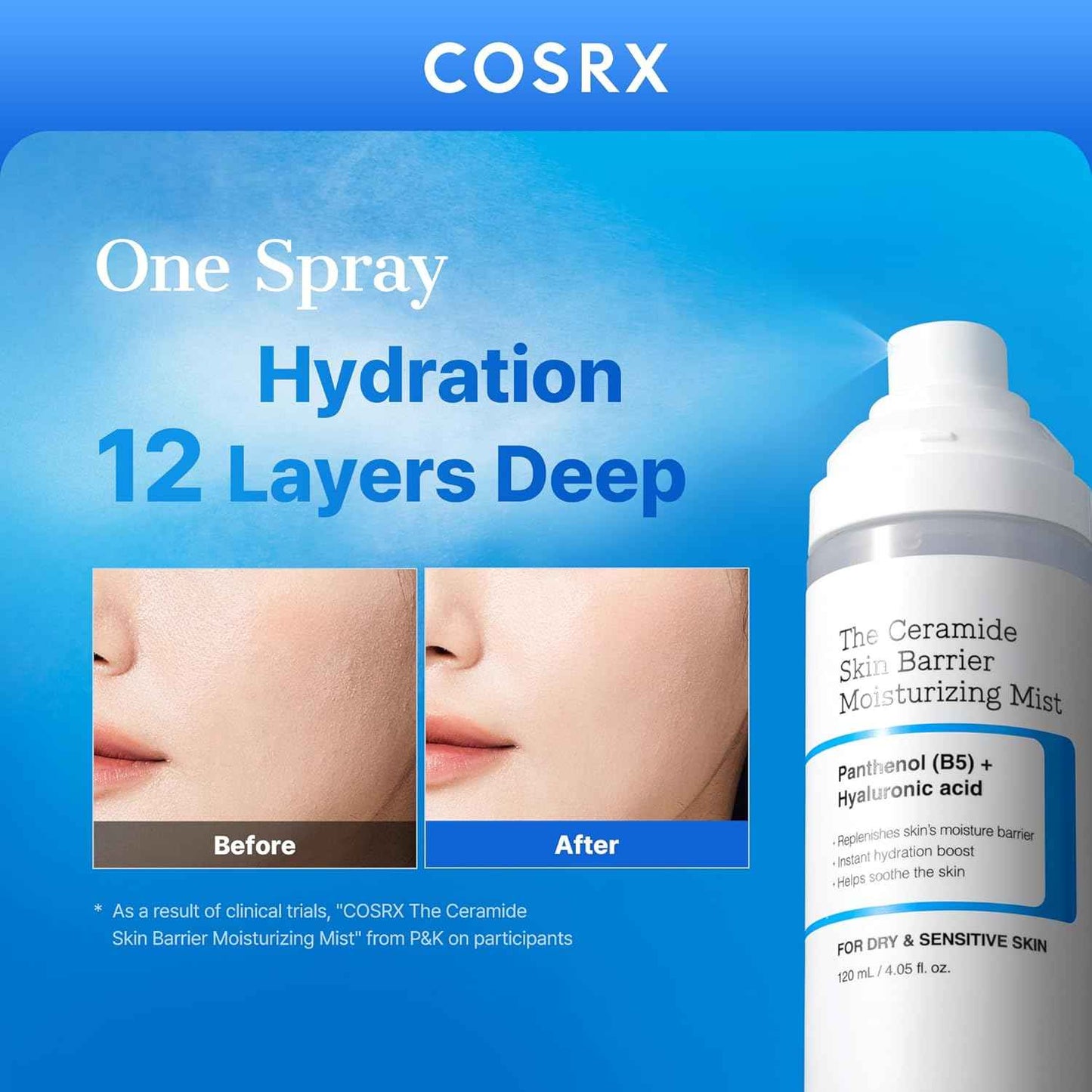 COSRX Barrier Cream Face Mist - Milky Toner with Ceramide & Hyaluronic Acid, Hydrating and Soothing Facial Spray for All Skin Types, 4.06 fl.oz, Korean Skin Care