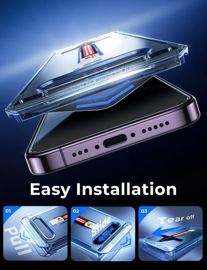 MAGIC_JOHN_2_Pack_for_iPhone_14_Pro_Max_6.7_inch_Privacy_Tempered_Glass_Screen_Protector,_Auto_Dust-Elimination_Installation,_Easy_Installation,_Bubble_Free