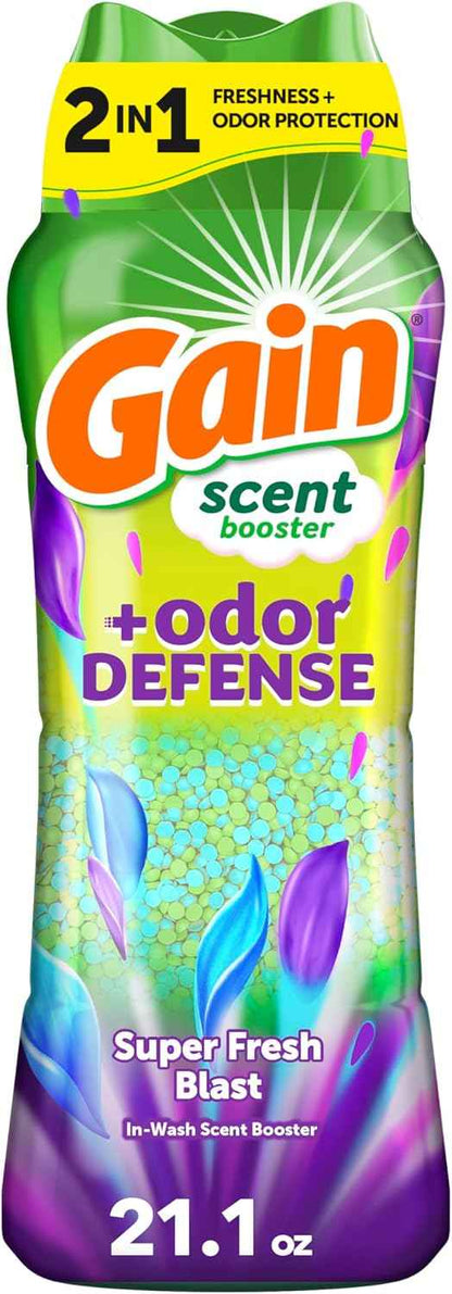 Gain Odor Defense In-wash Scent Booster, Super Fresh Blast scent, 2 in 1 Freshness plus Odor Protection, laundry scent beads