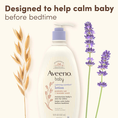 Aveeno_Baby_Calming_Comfort_Moisturizing_Body_Lotion_with_Relaxing_Lavender_&_Vanilla_Scents,_Non-Greasy_Baby_Lotion,_Nourishing_Prebiotic_Oatmeal,_Paraben-_&_Phthalate-Free,_18_fl._oz