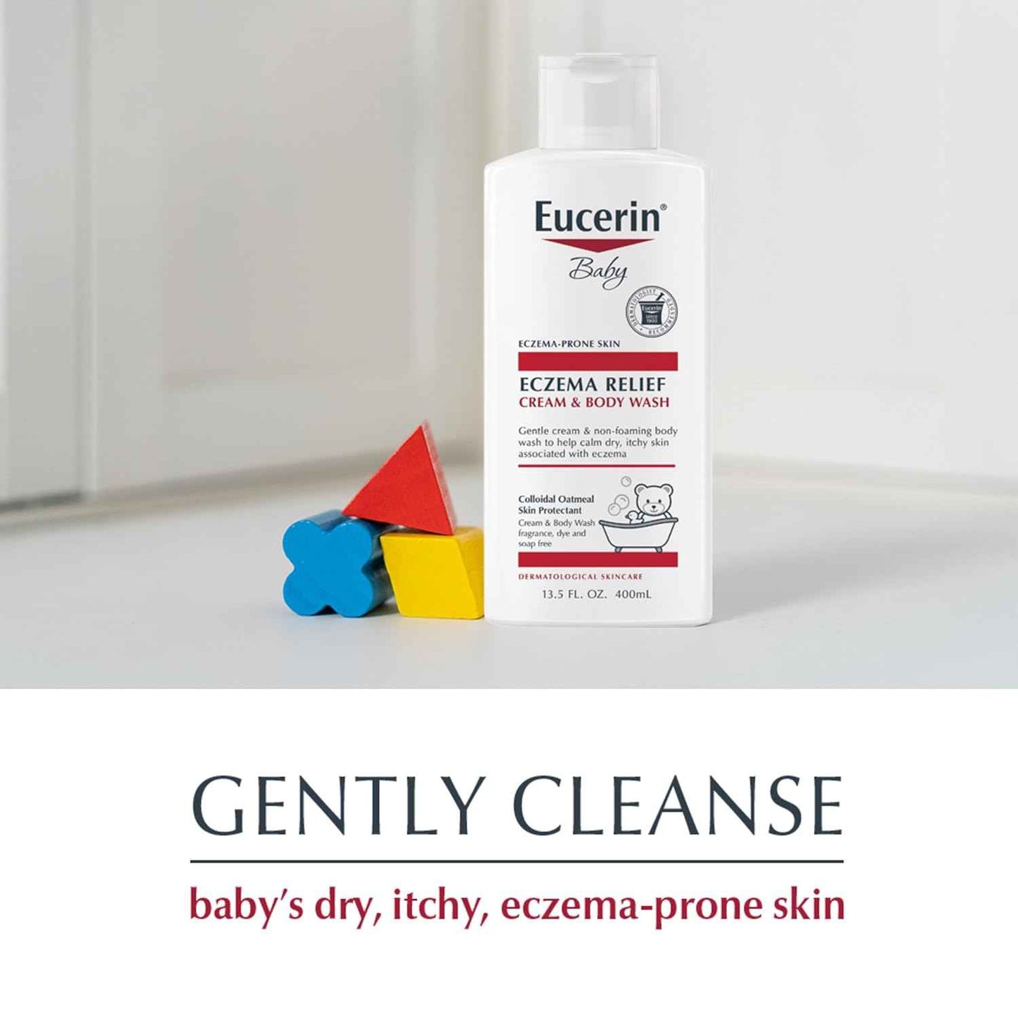 Eucerin Baby Eczema Relief Cream Body Wash, Fragrance Free Eczema Body Wash for Babies with Colloidal Oatmeal