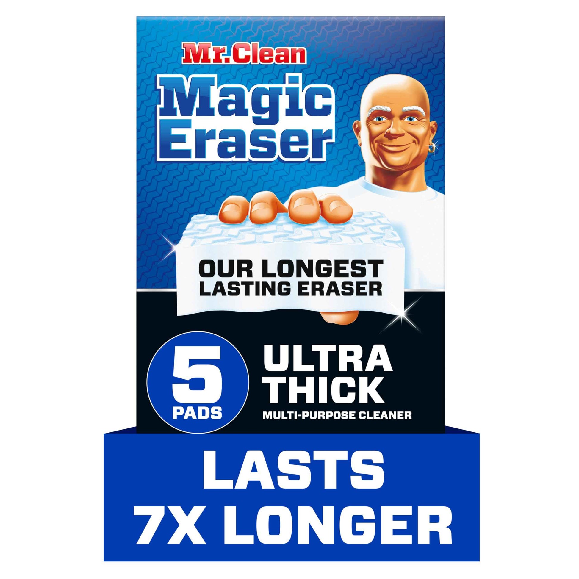 Mr. Clean Magic Eraser Sponge, All Purpose Cleaner, Long Lasting Cleaning Scrubber, Wall Cleaner, Sneaker Cleaner, Oven Cleaner, Kitchen, Bathroom, Shower Cleaning Supplies, Ultra Thick