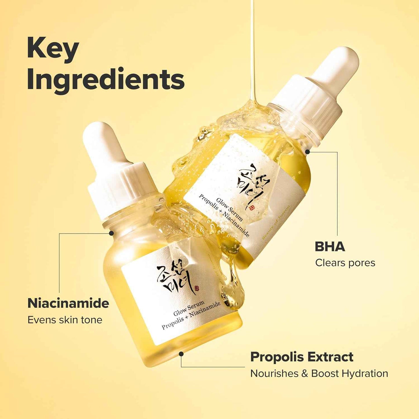 Beauty of Joseon Glow Serum Propolis and Niacinamide Hydrating Facial Soothing Moisturizer for Uneven Skin Tone Korean Skin Care