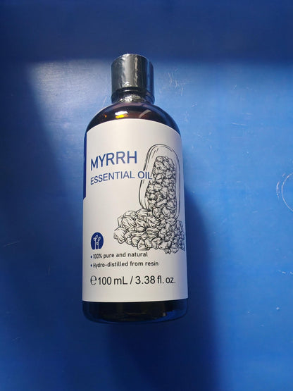 HIQILI 100ML Myrrh Essential Oil for Skin, Diffuser &amp;amp; Candle, 100% Pure and Natural - 3.38 Fl Oz