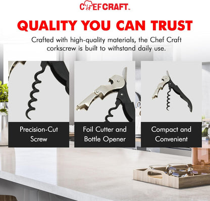 Chef_Craft_Select_Waiters_Corkscrew_with_Foil_Cutter_and_Bottle_Opener,_5_inches_in_Length,_Stainless_Steel/Black