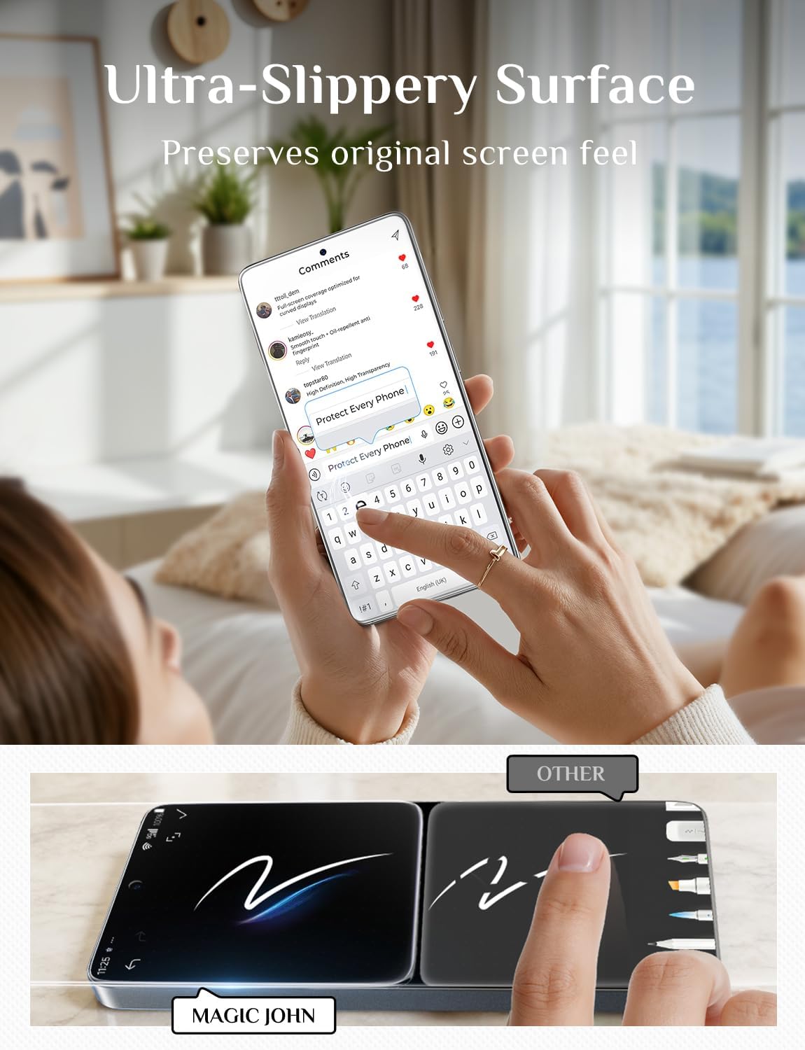 MAGIC_JOHN_for_Samsung_Galaxy_S26_Ultra_Screen_Protector_6.9_inch,_Fast_Easy_Installation,_Auto_Dust-Elimination,_9H_Tempered_Glass_HD,_Fingerprint_Unlock,_Bubble_Free,_Anti-Scratch,_2_PACK