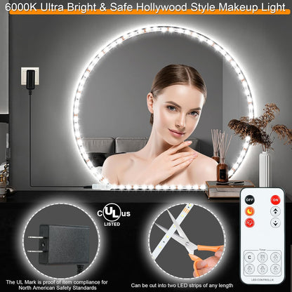 LED_Vanity_Mirror_Lights_for_Makeup_Dressing_Table_Vanity_Set_13ft_Flexible_LED_Light_Strip_Kit_6000K_Daylight_White_with_Dimmer_and_Power_Supply,_DIY_Mirror,_Mirror_not_Included