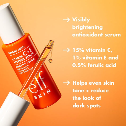 e.l.f._SKIN_Bright_Icon_Vitamin_C_+_E_+_Ferulic_Serum_Mini,_Brightening_&_Soothing_Face_Serum,_Helps_Even_Skin_Tone,_Vegan_&_Cruelty-Free,_0.5_fl_oz