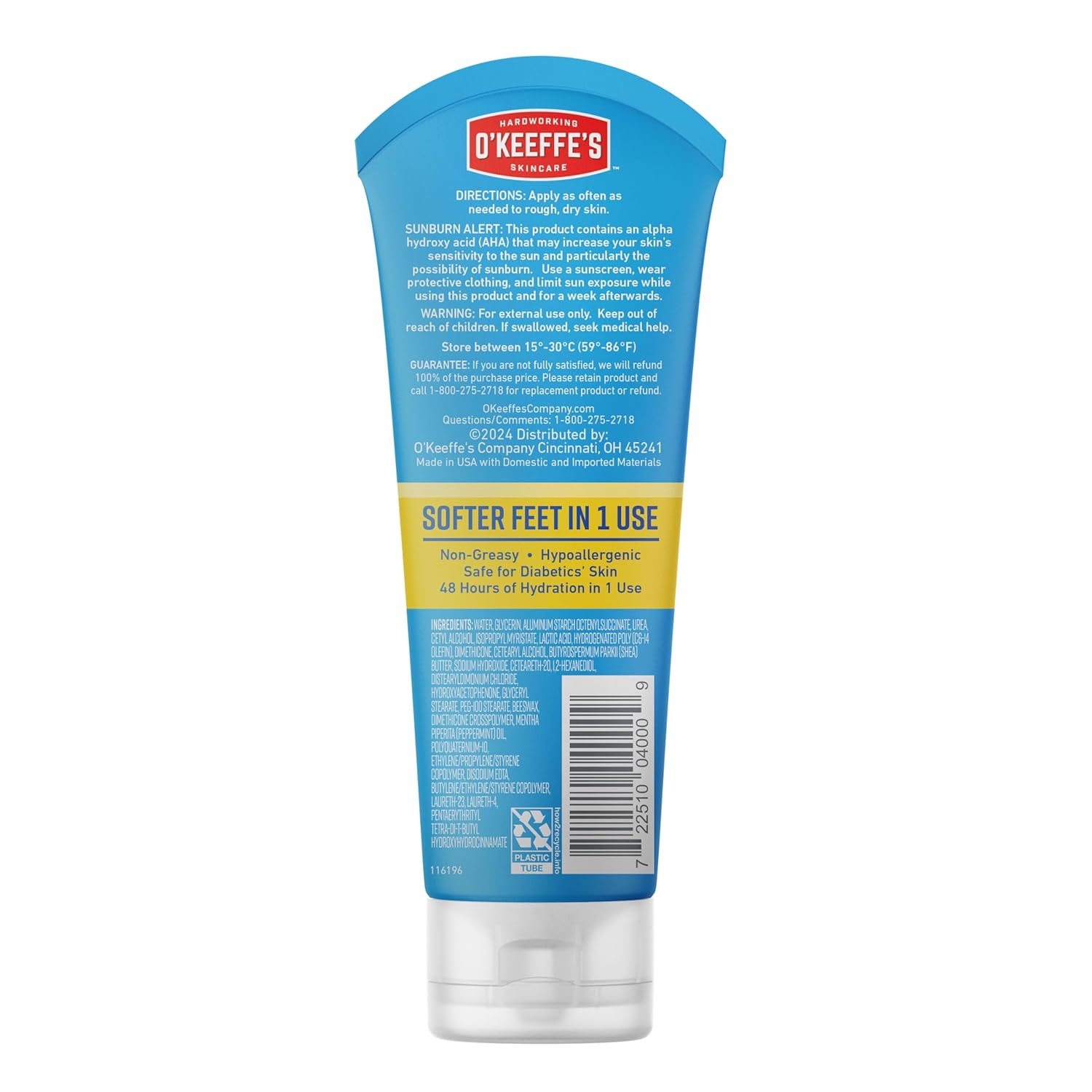 O'Keeffe's_for_Healthy_Feet_Intense_Renewal_Cream_with_Urea_&_Alpha_Hydroxy_Acid_-_3_oz_Tube_(1_Pack)_-_Chemically_Exfoliates_and_Softens_Extremely_Callused,_Dry_Feet