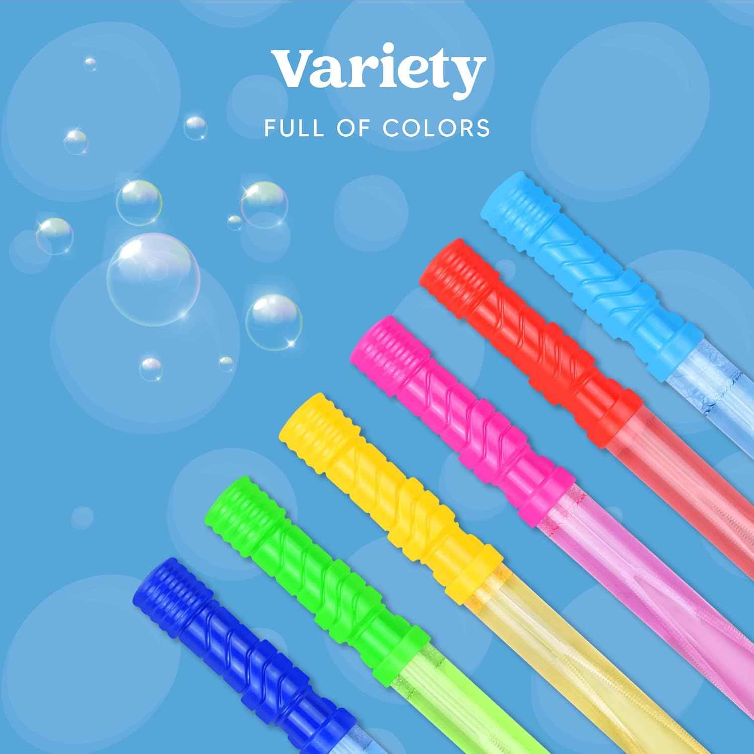 JOYIN 14.6’’ Big Bubble Wands for Kids, Bubble Wand with Refill Solution for Summer Toy Party Favor, Outdoors Toy Activity, Easter Basket Stuffers, Birthday Gift