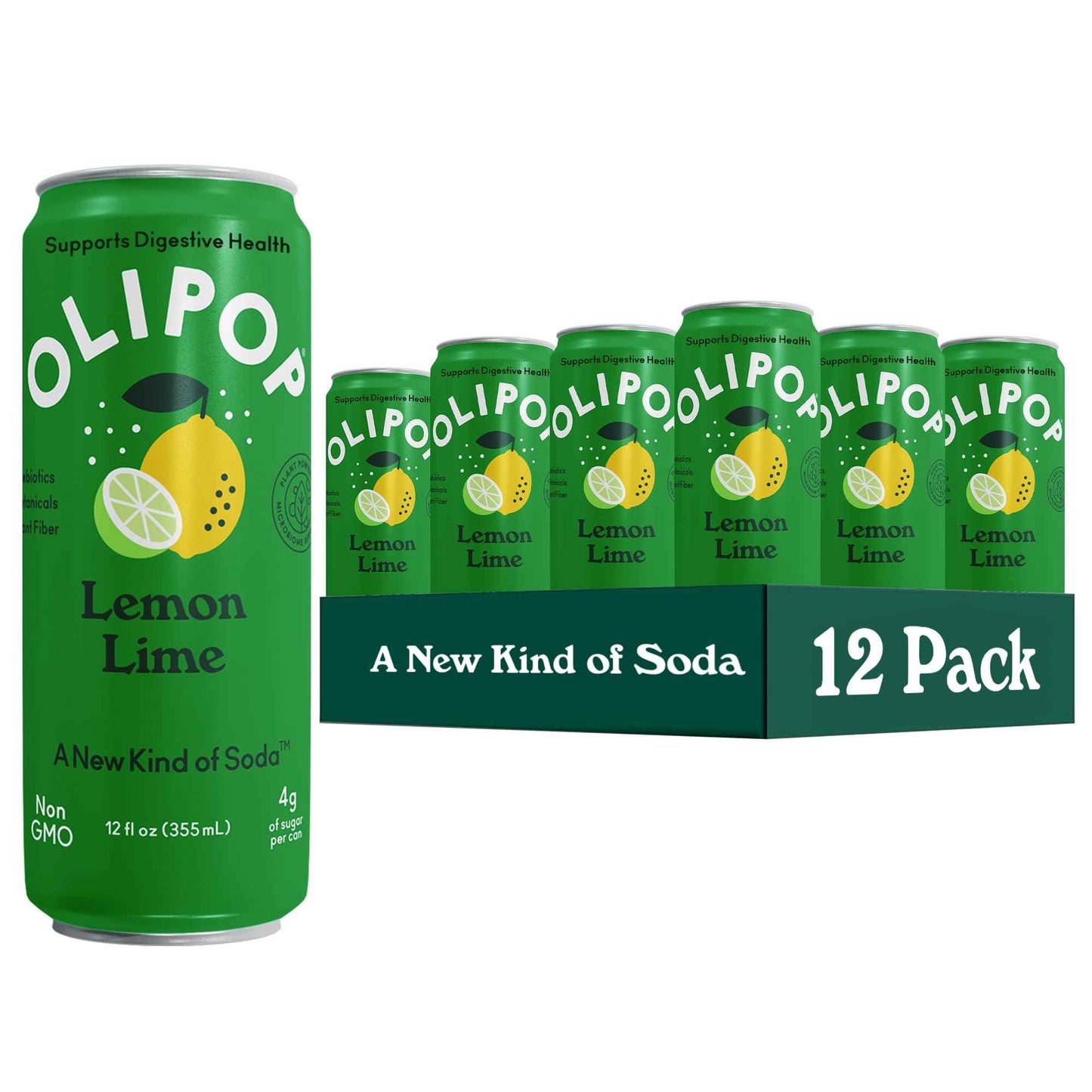 OLIPOP Prebiotic Soda Pop, Pantry Pack Packed with Prebiotics, Fiber, and Botanicals, Gluten Free, GMO Free