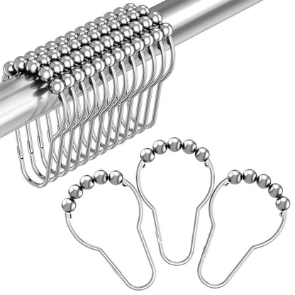 Amazer Shower Curtain Hooks, Decorative Shower Curtain Hooks, Shower Hooks for Shower Curtain Rust Proof Stainless Steel Shower Curtain Hooks