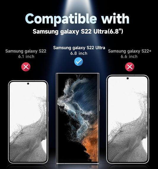 MAGIC_JOHN_2_Pack_for_Samsung_Galaxy_S22_Ultra_Screen_Protector_[Ceramic_film]_6.8_inch,[100%_Fingerprint_ID_Compatible]_Easy_Installation_Tray,_Shock-Resistant,_3D_Curved,_Bubble_Free,_Scratch_Proof,
