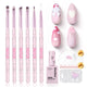 Pink Color Gel & Floral Nail Brushes