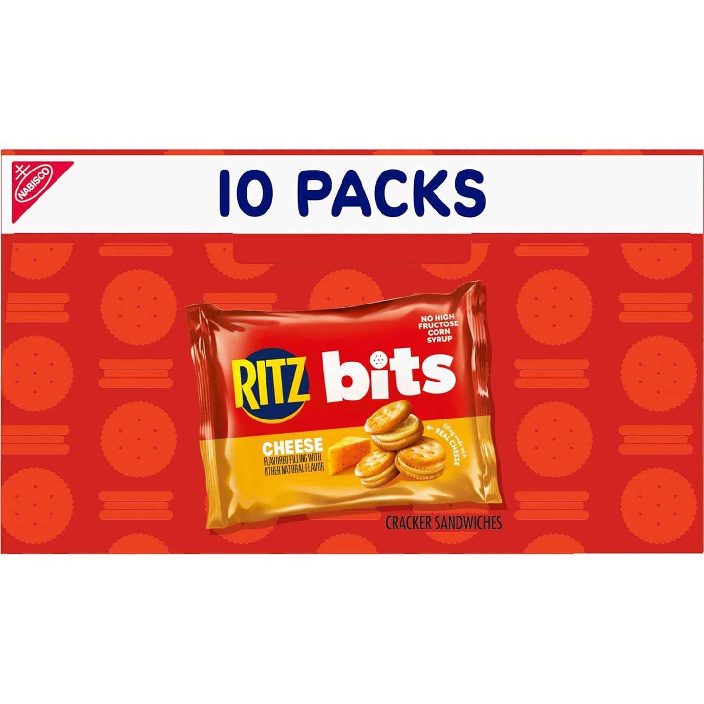 RITZ Bits Cheese Sandwich Crackers, Bulk Lunch Snacks, 40 Snack Packs (4 Boxes)
