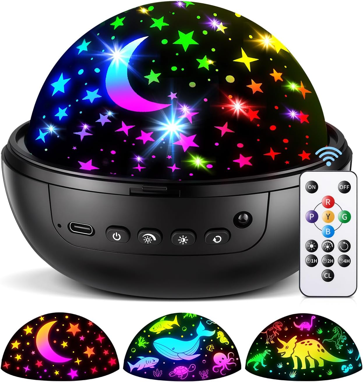 COOLNIGHT_Night_Light_for_Kids,93_Lighting+3_Films_Kids_Night_Light_Projector,Remote+Dimmable_Star_Projector,360°_Ceiling_Stars_Glow_in_The_Dark_Stars,Christmas_Gifts_for_4_Year_Old_Boy_Birthday_Gift