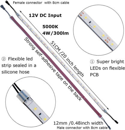 Litever_Under_Cabinet_Light,_6_PCS_20_Inches_Flexible_LED_Strips_with_Power_Adapter,_24W,1800_Lumen,_Daylight/Warm_White._Suitable_for_Kitchen_Cabinets,_Counters,_Under_Shelf,_Closets_(6-Strip)