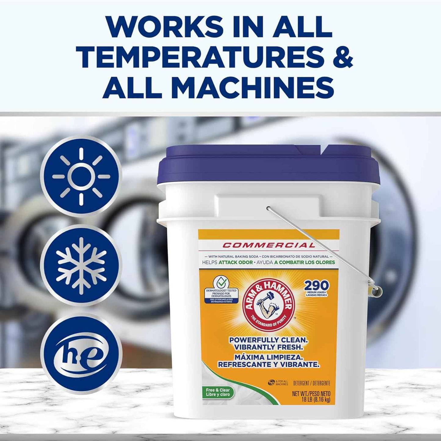 Arm & Hammer Powder Laundry Detergent, Professional Soap for Washing Clothes, 290 Loads Bulk
