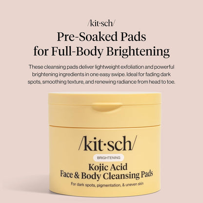 Kitsch_Kojic_Acid_Cleansing_Pads_with_Turmeric_&_Cica_to_Smooth,_Refresh_&_Even_Tone_Skin_Care_–_Exfoliating_&_Brightening_Pre-Soaked_Cotton_Pads_for_Face_and_Body_–_50_count