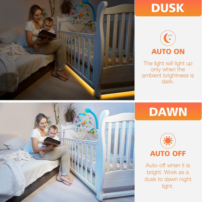 WOBANE_LED_Strip_Lights,_Motion_Sensor_Light_Strip_with_Remote_and_Adapter,_Night_Light,_Dimmable_Function,_16.4ft/32.8f_Tape_Lighting_for_Kitchen,_Under_Cabinet,_Bedroom,_Shelf,_Bed,_Warm_White/White