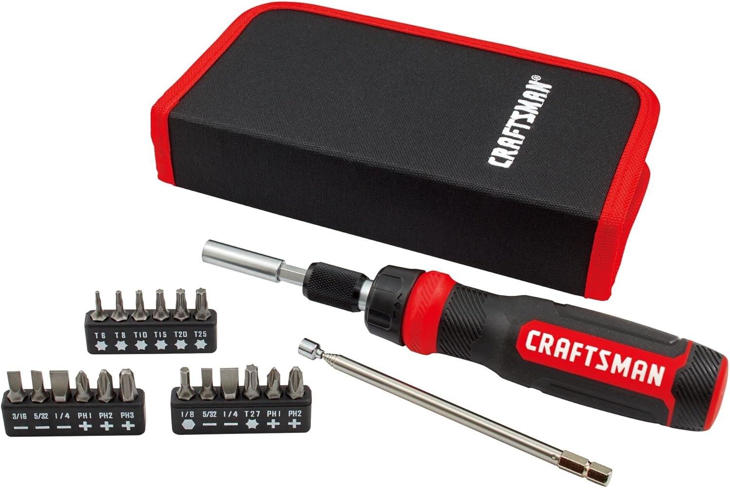CRAFTSMAN_Ratcheting_Screwdriver,_Multibit_Set,_26-Piece_(CMHT68001)