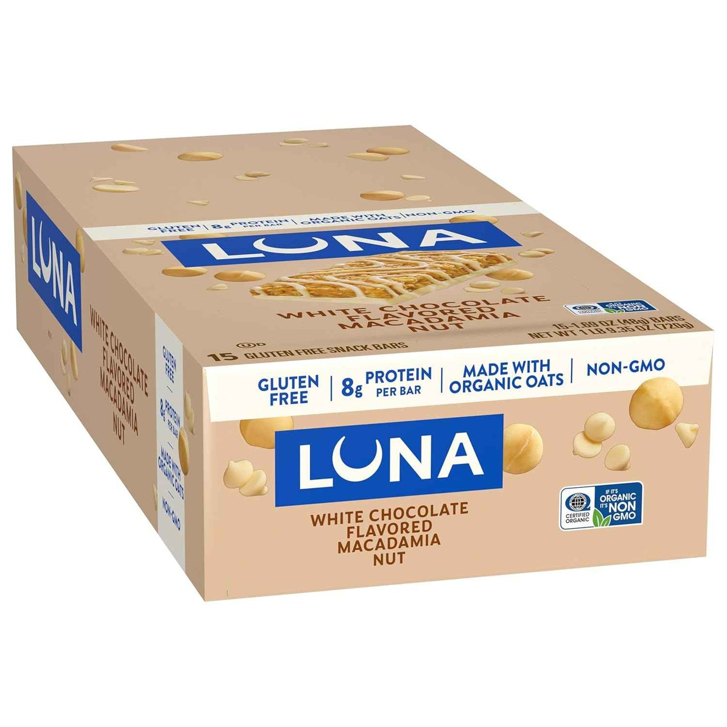 Clif, Bar Luna White Chocolate Macadamia 15 Count, 25.35 Ounce