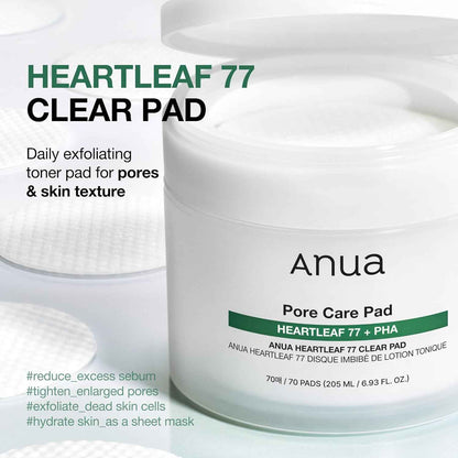 Anua Toner Pads, Daily Exfoliating Toner Pad for Skin Texture Care with Centella & PHA, Dual-Textured Pore Pads for Sensitive Skin, Smooth Skin, Non-Comedogenic, Korean Skin Care