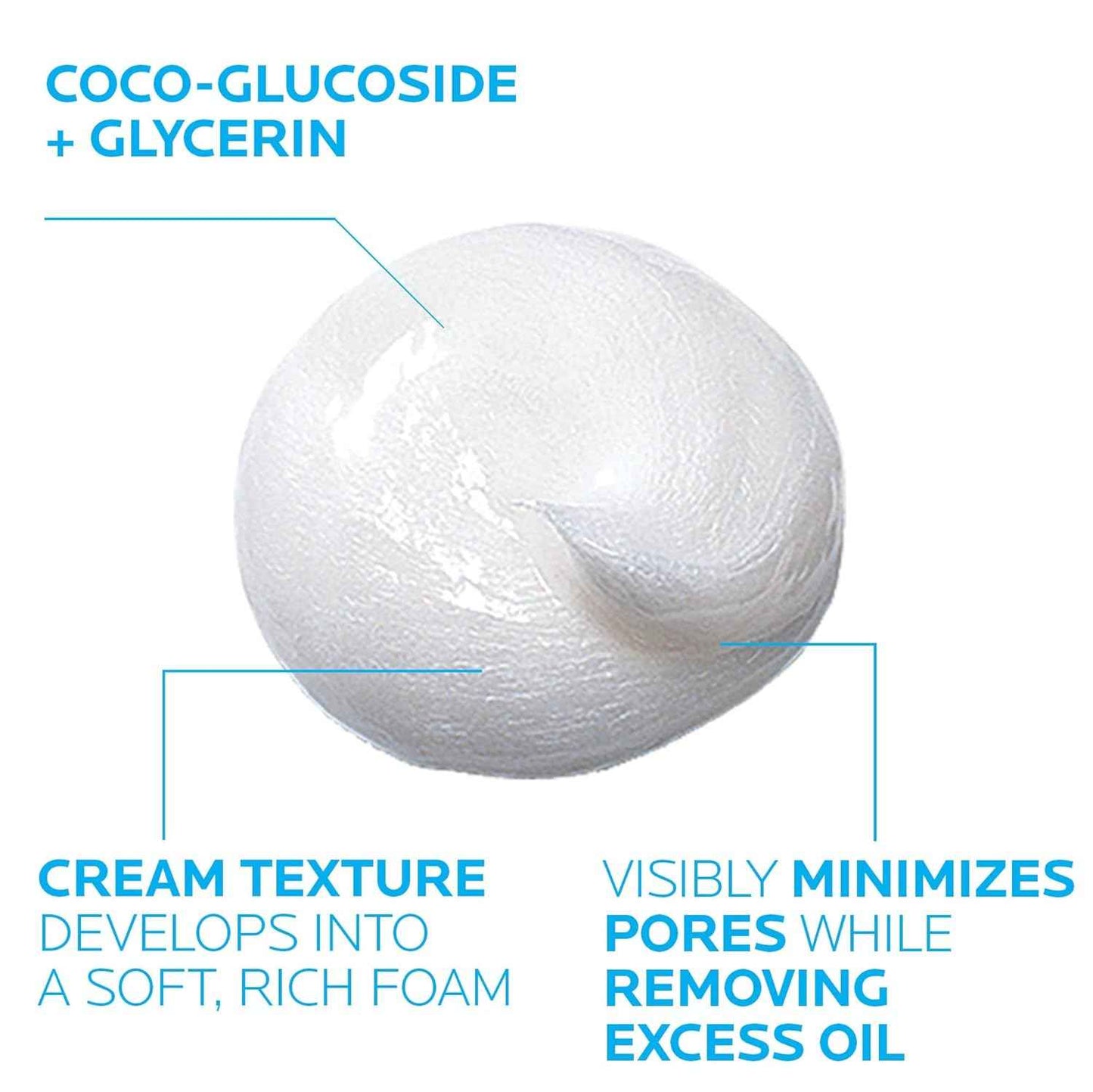 La Roche-Posay Effaclar Deep Cleansing Foaming Facial Cleanser, Cream Cleanser & Daily Face Wash for Oily Skin & Acne Prone Skin to Minimize Look of Pores