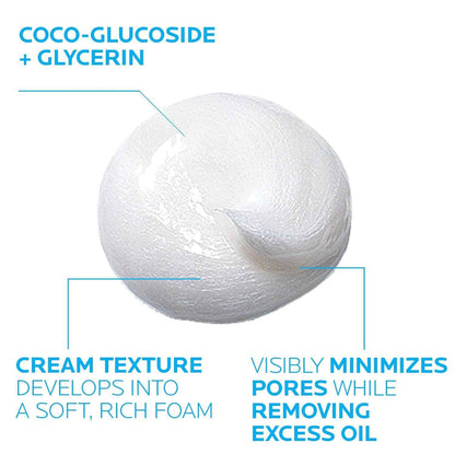 La Roche-Posay Effaclar Deep Cleansing Foaming Facial Cleanser, Cream Cleanser & Daily Face Wash for Oily Skin & Acne Prone Skin to Minimize Look of Pores