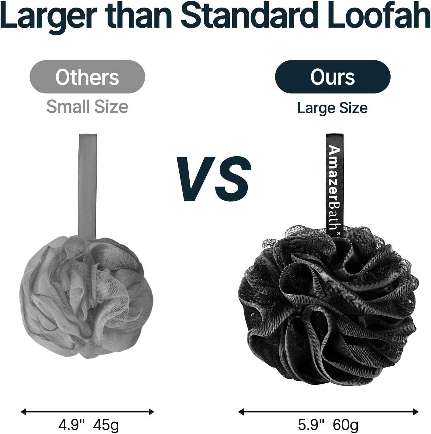 AmazerBath Loofah Sponge, Shower Loofah for Men and Women - Body Scrubber Loofa