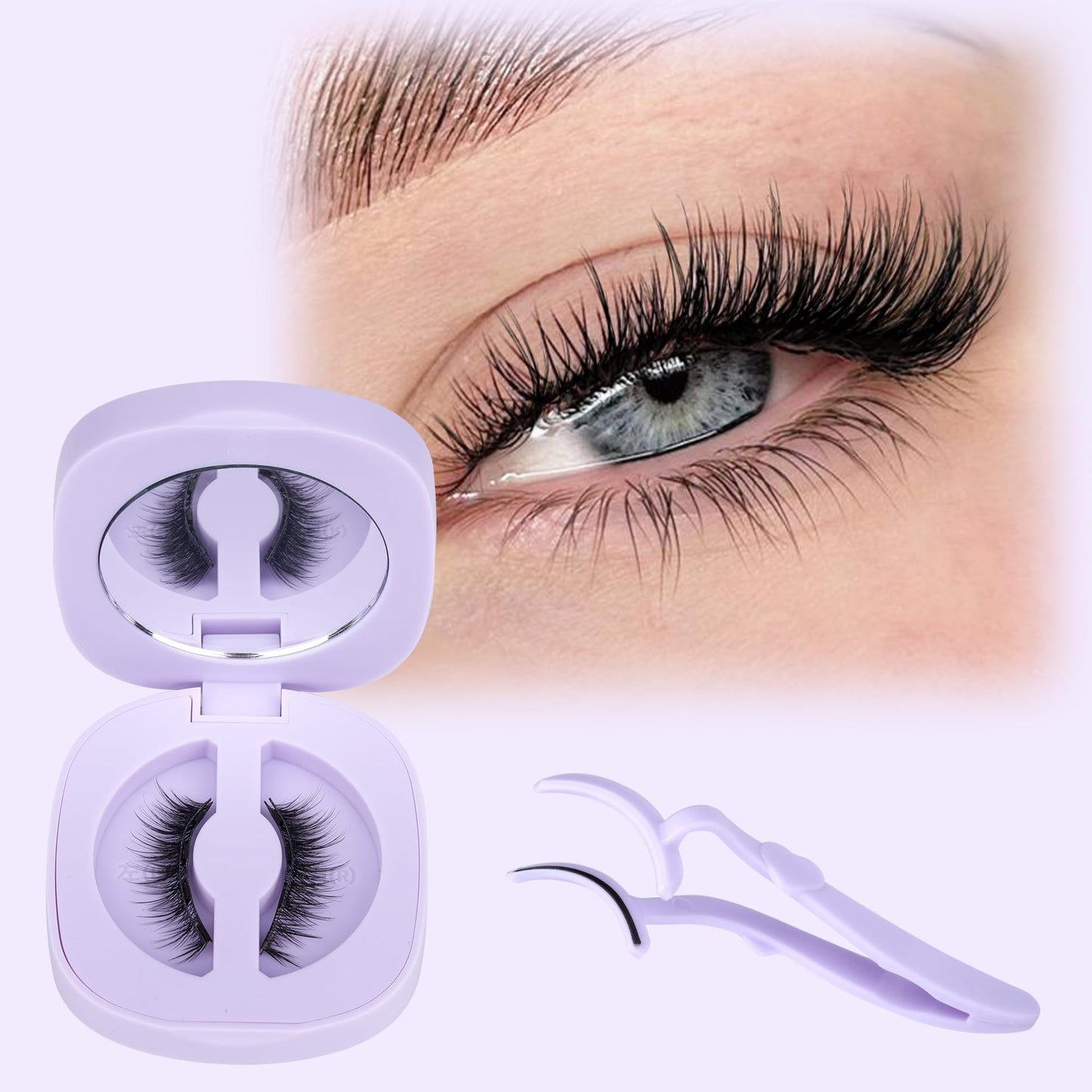 ALICE Magnetic Eyelashes Natural Look Magnetic Lashes Kit with Magnetic Lash Applicator Wispy Cat Eye lashes Reusable Magnetic Eyelashes Kit No Glue or Eyeliner, black