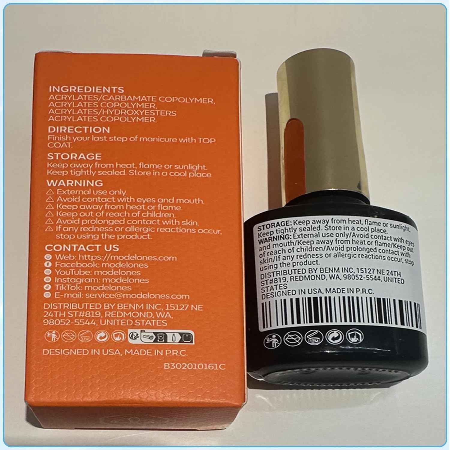 modelones Gel Top Coat, 15ml No Wipe Gel Nail Polish High Gloss Top Coat Shiny Long Lasting Clear Top for Acrylic Nails, Need U V/LED Lamp for Home DIY Gift Spring Easter's Manicure Salon