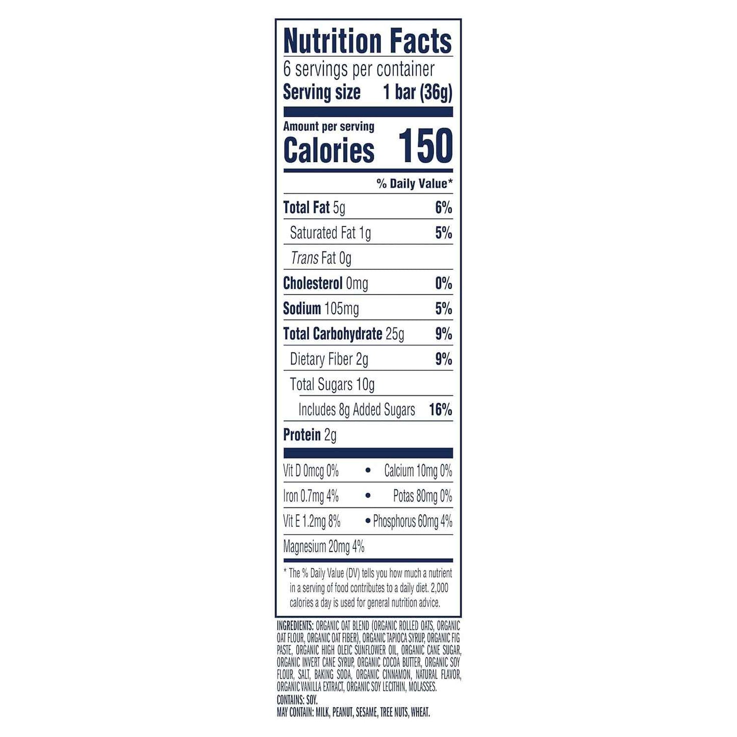 Zbar - Soft-Baked Energy Snack Bars - Non-GMO - 12g Whole Grains - USDA Organic Granola Bars - Snacks for Kids (6 Pack)