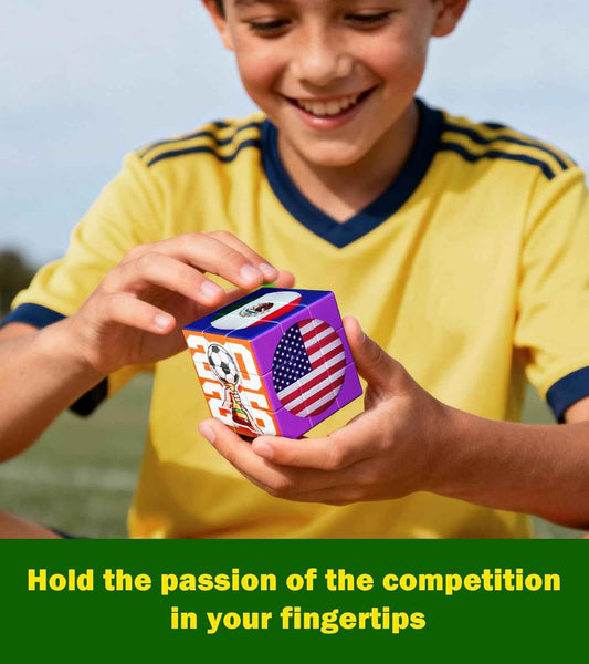 2026 World Soccer Cup Themed 3x3 Cube Puzzle, Football Sports Celebration Brain Puzzle Toy, Memorable Decor for Sport Fans