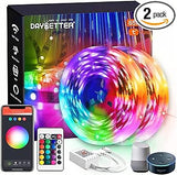 DAYBETTER Smart WiFi Led Lights 50ft/65.6FT/100ft, Tuya App Controlled Led Strip Lights, Work with Alexa and Google Assistant, Timer Schedule, Color Changing Led Lights for Bedroom Party Kitchen
