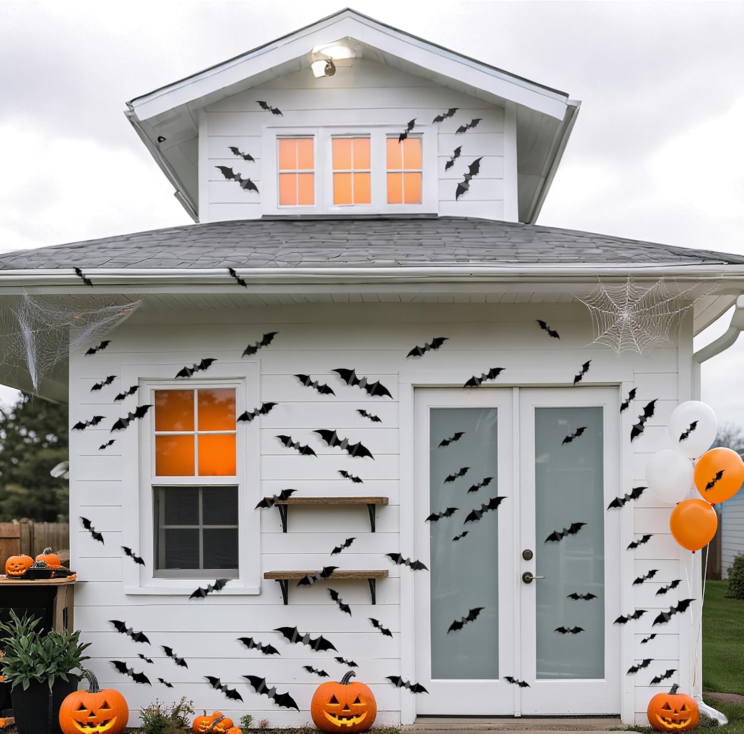 140Pcs_Bats_Halloween_Decor,_Spooky_Halloween_Party_Supplies_Stickers,_3D_Bats_Wall_Decal,_Cute_Halloween_Decorations_Indoor_for_Bedroom,_Bathroom,_Home,_Door,_Window,_Office