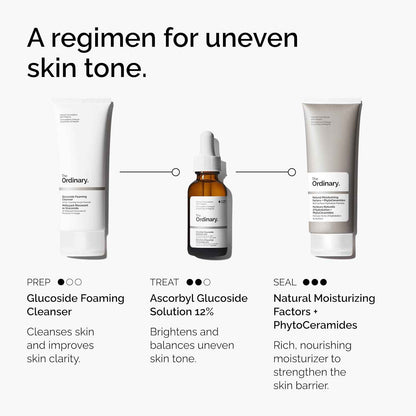The Ordinary Ascorbyl Glucoside Solution 12%, Vitamin C Serum for Even Skin Tone and Antioxidant Protection, 1 Fl Oz