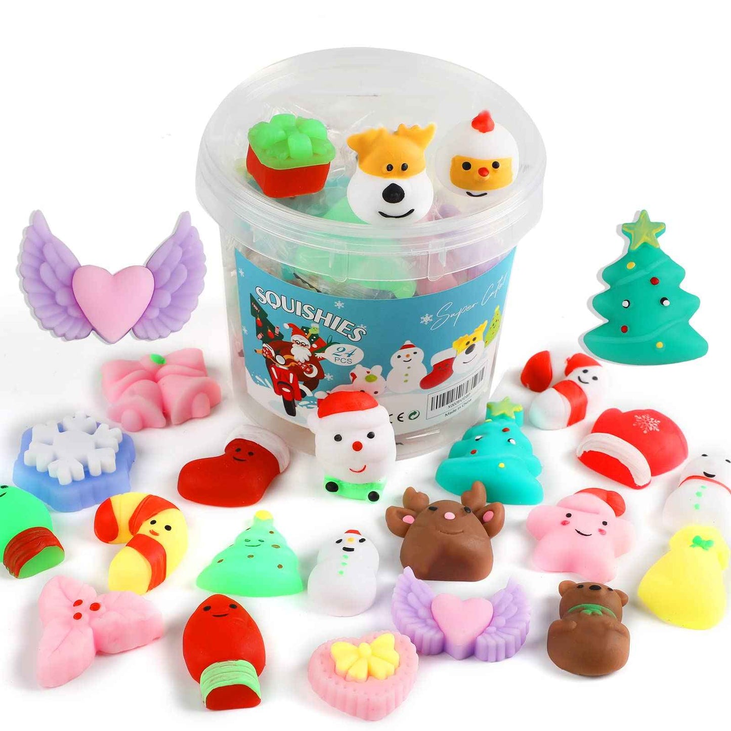 KINGYAO Squishies Squishy Toy Party Favors for Kids Mochi Squishy Toy moji Kids Mini Kawaii squishies Mochi Stress Reliever Anxiety Toys Easter Basket Stuffers fillers with Storage Box
