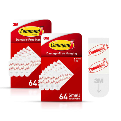 Command Indoor Replacement Strips, Damage-Free Wall Hanging, Re-Hang Small Hooks for Home and Wall Decor, Holds up to 1 lb, White Adhesive