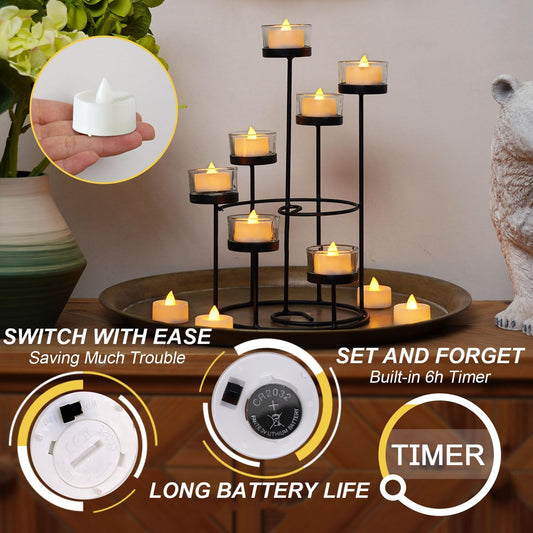 BEICHI_Flameless_TeaLights_Candles_with_Timer,6_Hours_On_and_18_Hours_Off_in_24_Hours_Cycle_Automatically,Pack_of_12_Battery_Operated_LED_Tea_Lights_Flickering_Votive_Candles_Timer_Warm_Yellow_Light