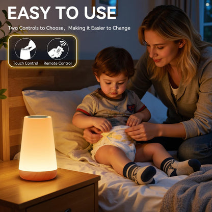 Auxmir_LED_Night_Light_Bedside_Lamp_Touch_and_Remote_Control_Dimmable_Tabletop_13_RGB_Colors_Changing_5_Brightness_Adjustable_Rechargeable_Portable_Lamp_for_Baby_Kids_Nursery_Bedroom_Bathroom_Camping