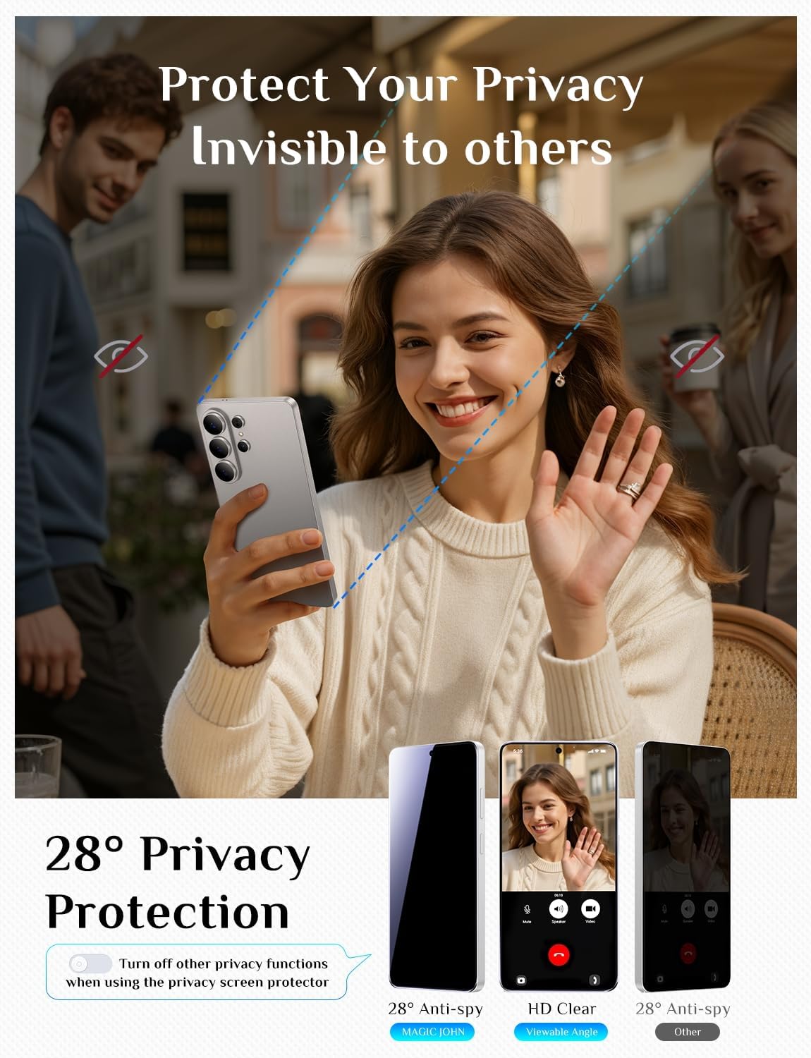 MAGIC_JOHN_for_Samsung_Galaxy_S26_Ultra_Privacy_Screen_Protector_6.9inch,_28°Anti_Spy,_Fast_Easy_Installation,_Tempered_Glass,_Fingerprint_Unlock,_Bubble_Free,_Anti-Scratch,_2_PACK
